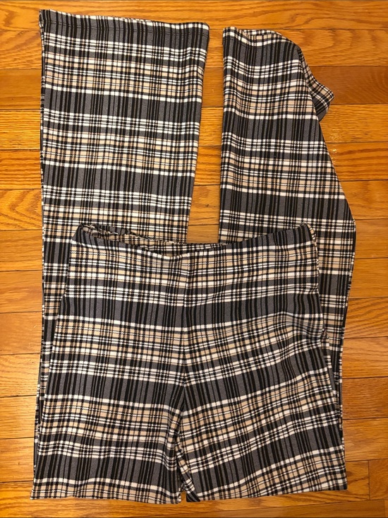 Joe B Pants - Joe B Black and Cream Plaid Wide-Leg Pants